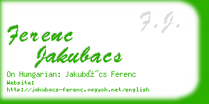 ferenc jakubacs business card